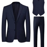 Costume trois pièces homme coupe slim avec gilet croisé