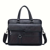 Serviette homme vintage en PU à bandoulière réglable
