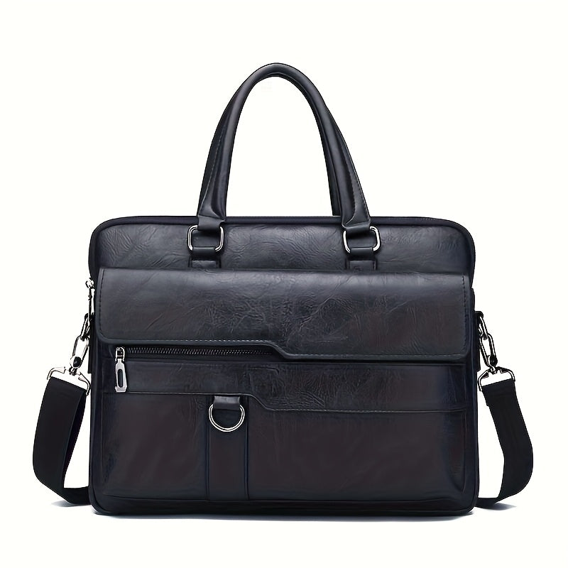 Serviette homme vintage en PU à bandoulière réglable