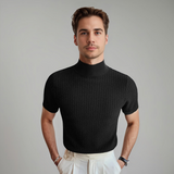 T-shirt Homme Côtelé à Col Montant
