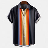Chemise Rayée à Manches Courtes