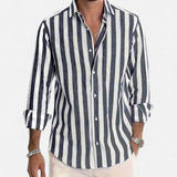 Ancienne Monde | Chemise Rayée à Boutons pour Homme – Sophistication Tailleur