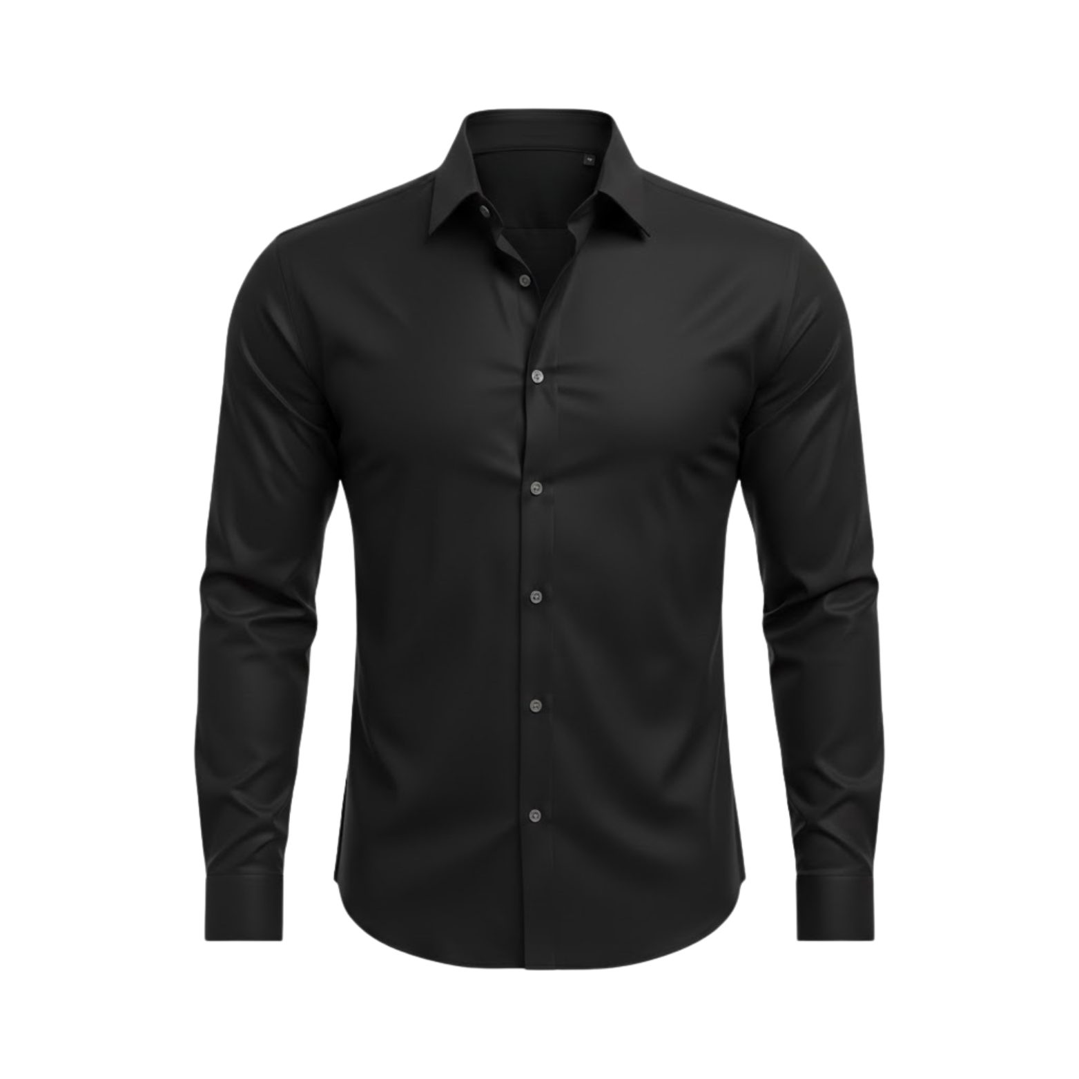 Chemise cintrée à manches longues avec col classique et tissu extensible