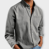 Chemise Homme en Lin avec Poche Poitrine