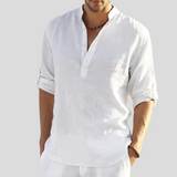 Chemise Homme Col Mao en Lin