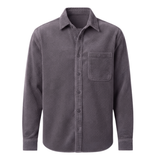 Chemise en velours côtelé pour homme avec col rabattu et poche poitrine