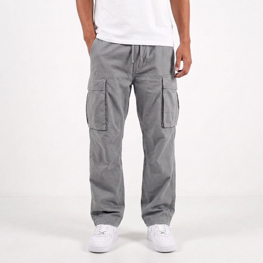 Pantalon cargo homme coupe ample à poches latérales