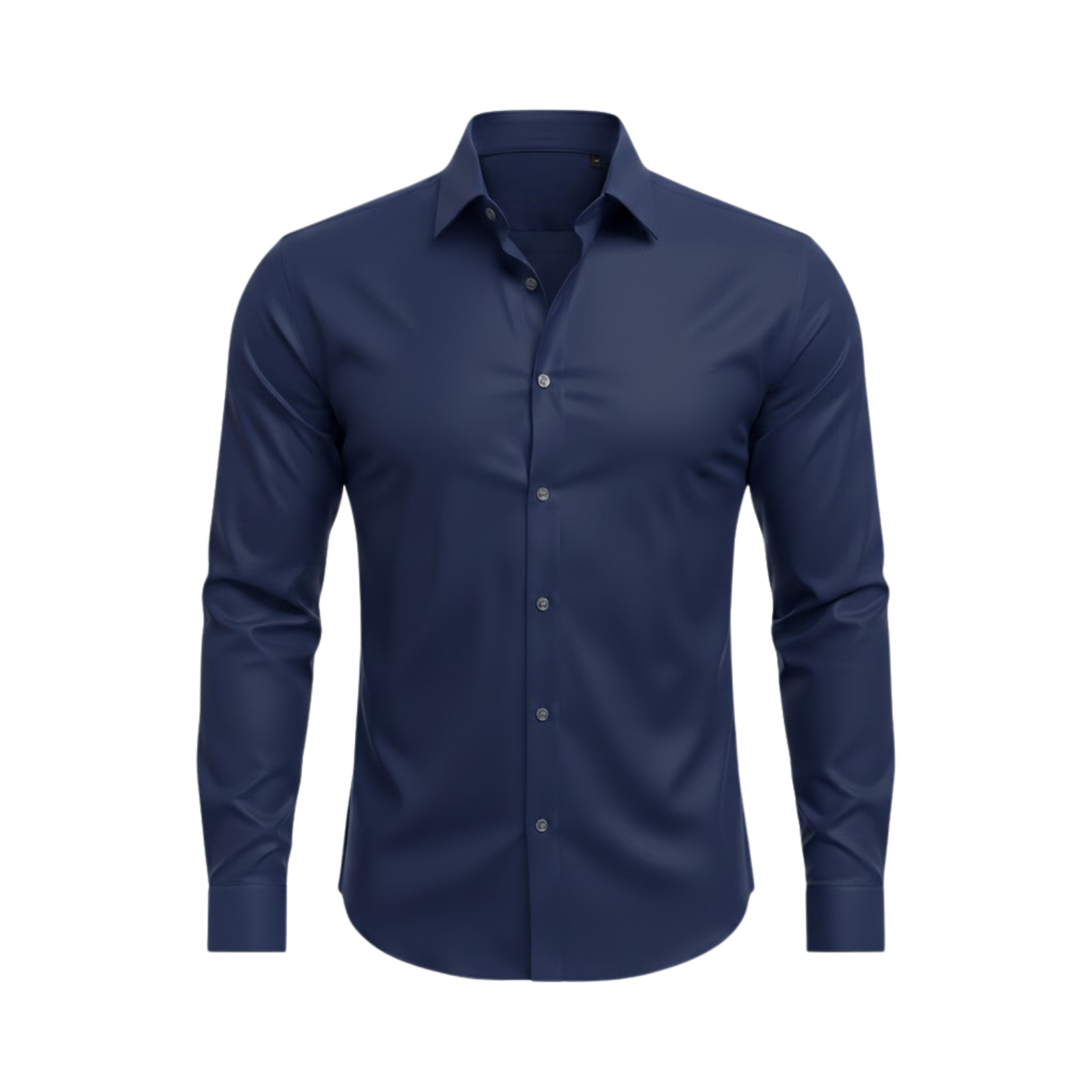 Chemise cintrée à manches longues avec col classique et tissu extensible