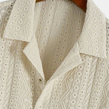 Chemise Ajourée à Col Revers