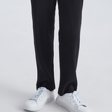 Pantalon Plissé Texturé Coupe Droite