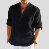 Chemise Homme Col Mao en Lin