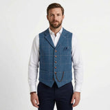 Gilet en tweed à col à revers pour homme