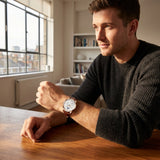 Montre homme à quartz 43 mm, bracelet réglable