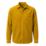 Chemise en velours côtelé pour homme avec col rabattu et poche poitrine
