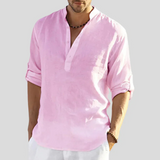 Chemise Homme Col Mao en Lin