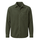 Chemise en velours côtelé pour homme avec col rabattu et poche poitrine