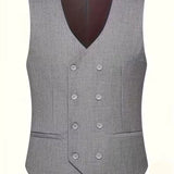 Costume trois pièces homme coupe slim avec gilet croisé