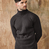 Pull Col Roulé Côtelé à Maille Texturée