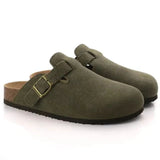 Mules Homme en Suédine avec Boucles