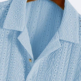 Chemise Ajourée à Col Revers