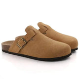 Mules Homme en Suédine avec Boucles