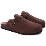 Mules Homme en Suédine avec Boucles
