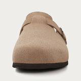 Mules Homme en Suédine avec Boucles