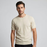 T-Shirt Homme en Maille Fine Col Rond