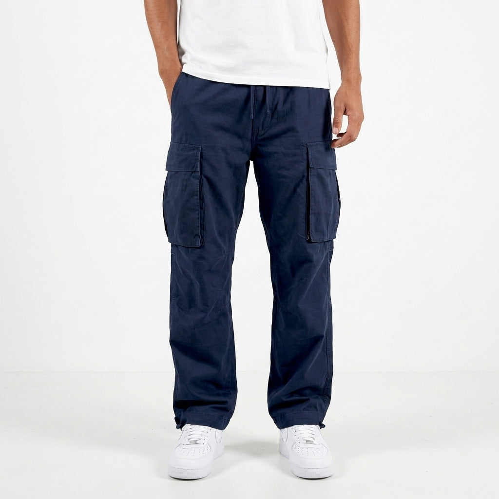 Pantalon cargo homme coupe ample à poches latérales