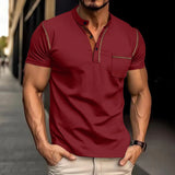 Polo Homme à Col Zippé Contrasté