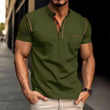 Polo Homme à Col Zippé Contrasté