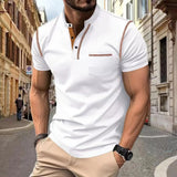 Polo Homme à Col Zippé Contrasté