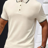 Polo Homme Texturé à Manches Courtes