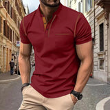 Polo Homme à Col Zippé Contrasté