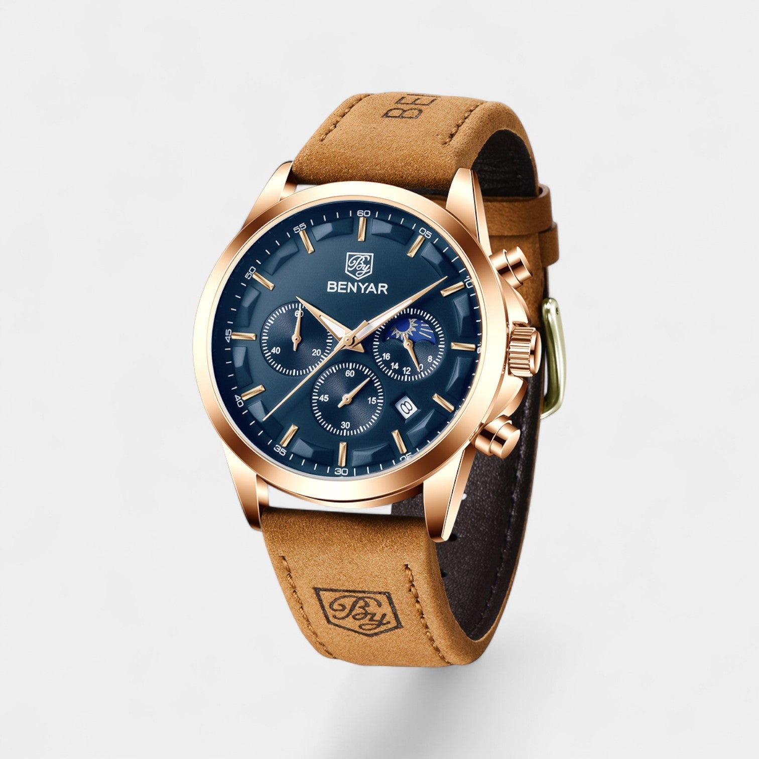 Montre pour Homme à Bracelet en Cuir – Quartz Multi-Fonctions 41 mm