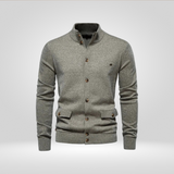 Cardigan Boutonné à Col Montant