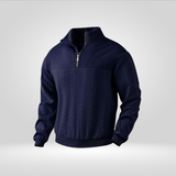 Pull Texturé à Col Montant Zippé