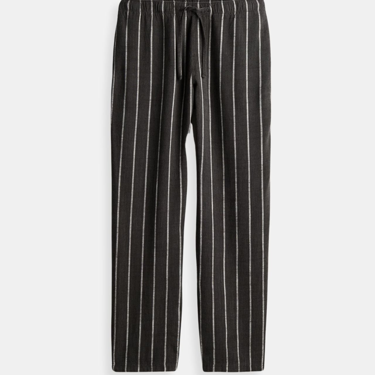 Pantalon Rayé à Taille Élastique
