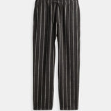 Pantalon Rayé à Taille Élastique