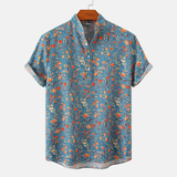 Chemise Florale à Col Officier