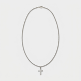 Collier homme chaîne fine acier inoxydable pendentif croix