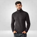 Pull Col Roulé Côtelé à Maille Texturée