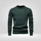 Pull Tricoté Texturé à Motif Linéaire