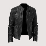 Veste Homme en Similicuir à Col Montant
