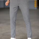 Pantalon Habillé Fuselé Motif Texturé