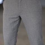 Pantalon Habillé Fuselé Motif Texturé