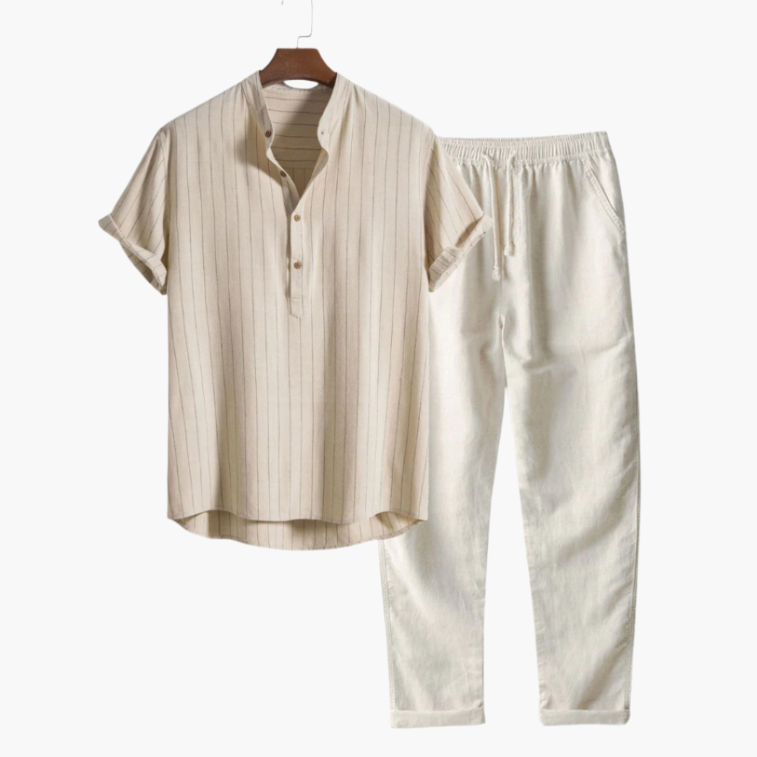 Ensemble Chemise Col Officier et Pantalon