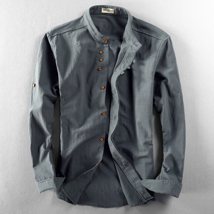 Chemise à Col Officier Boutonnée