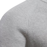 Pull Col Montant Zippé en Maille Fine