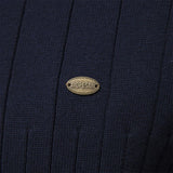 Pull Col Montant Zippé en Maille Fine